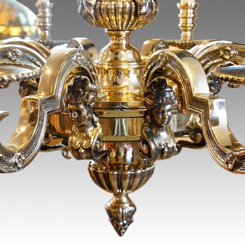 fig 3. Pair of antique bronze chandeliers