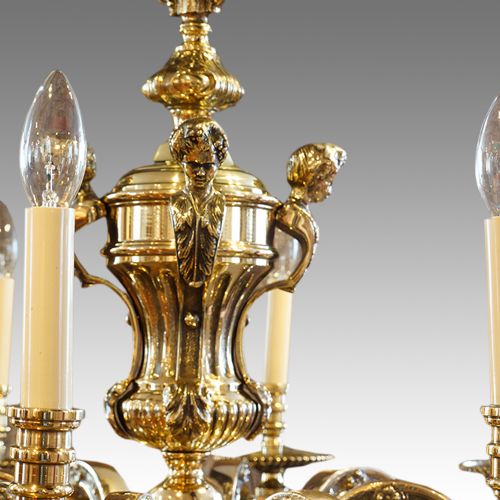 fig 4. Pair of antique bronze chandeliers