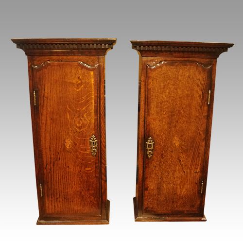 Pair of Antique Oak Hanging Cabinets