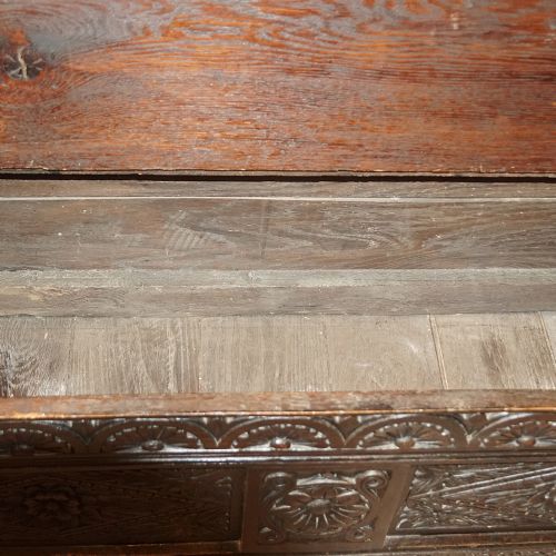 fig 5. Victorian cock fighting carved oak settle