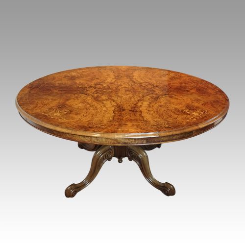 Victorian Inlaid Walnut Oval Loo Table