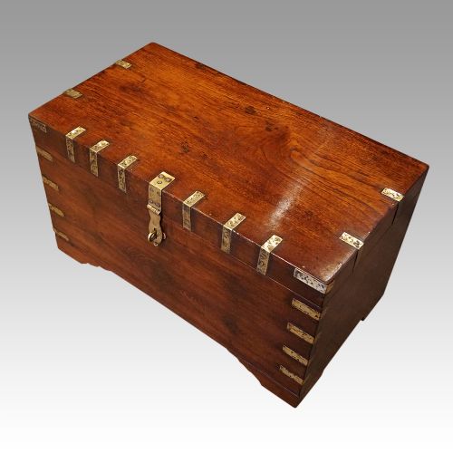fig 1. Victorian brass bound teak campaign trunk