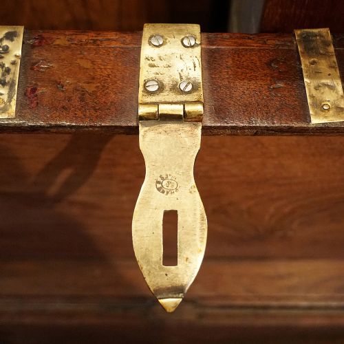 fig 2. Victorian brass bound teak campaign trunk