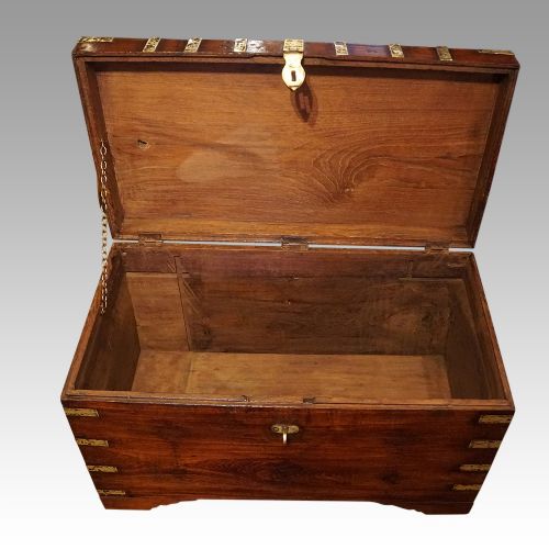 fig 4. Victorian brass bound teak campaign trunk