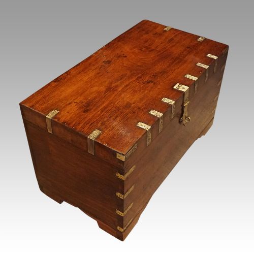 fig 6. Victorian brass bound teak campaign trunk