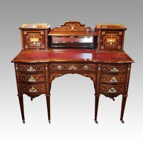 fig 3. Victorian James Shoolbred inlaid rosewood desk