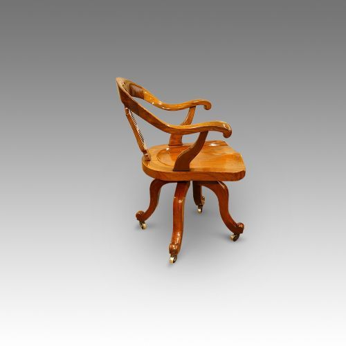 fig 1. Victorian mahogany revolving desk chair