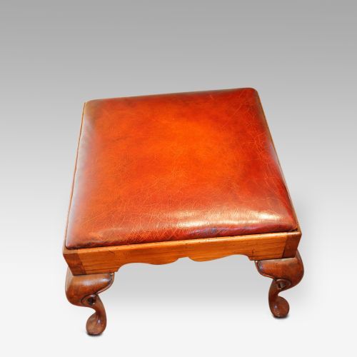 fig 1. Large Georgian Style Leather Top Stool