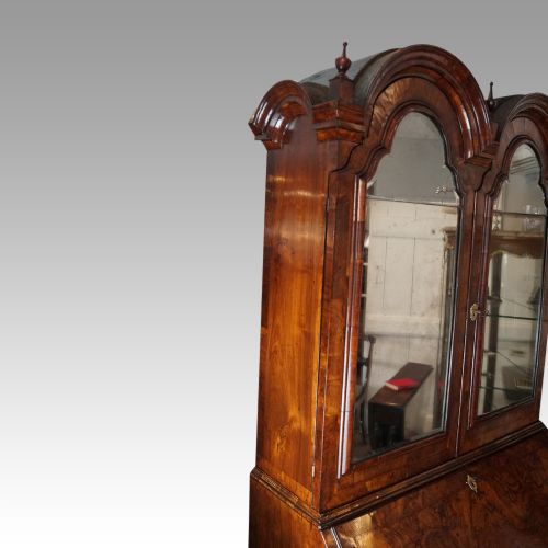 fig 2. George I double dome walnut bureau bookcase