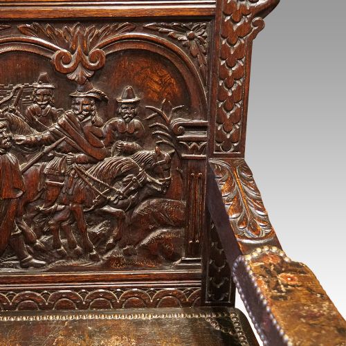 fig 6. Antique carved oak throne chair