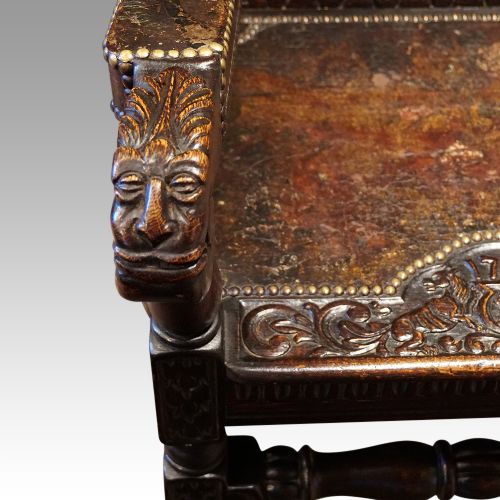 fig 8. Antique carved oak throne chair