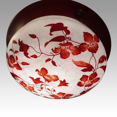 Edwardian Cameo Glass Hanging Ceiling Fitting