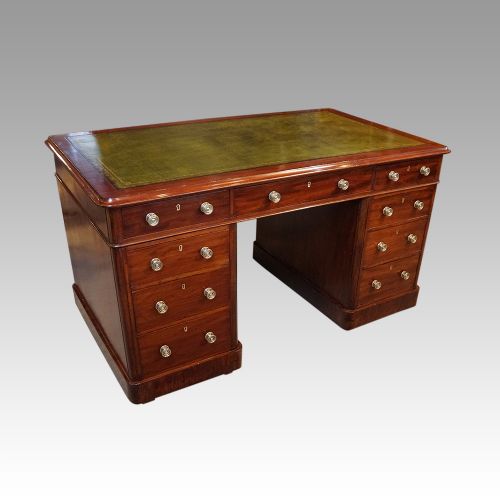 fig 1. Victorian mahogany pedestal desk