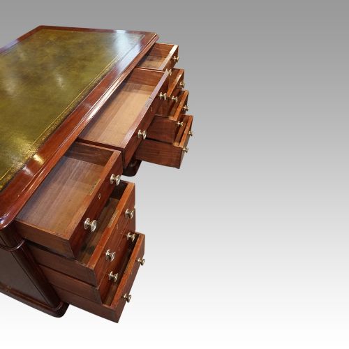 fig 5. Victorian mahogany pedestal desk