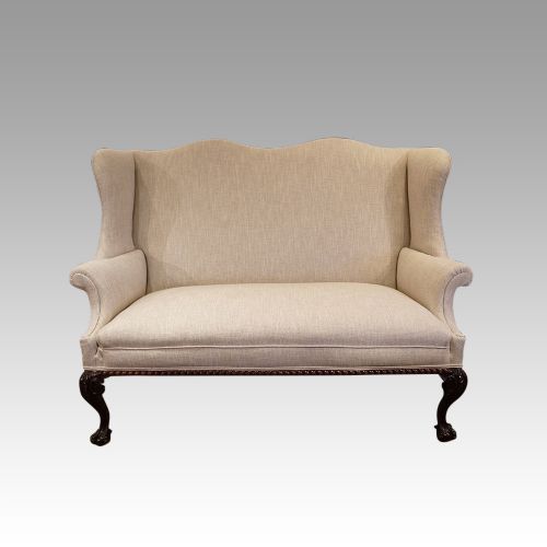 Edwardian Mahogany Wingback Settee
