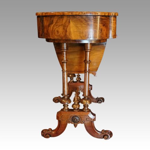 fig 1. Victorian walnut games worktable