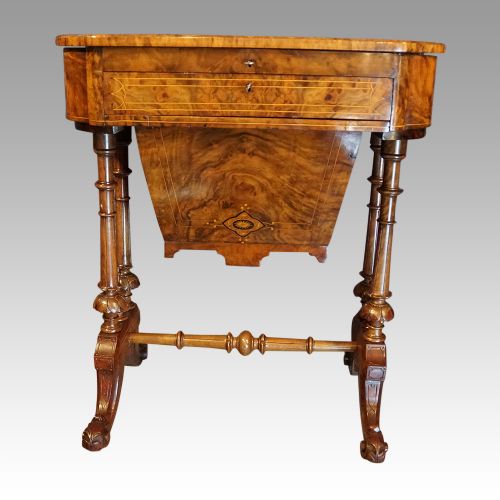 fig 3. Victorian walnut games worktable