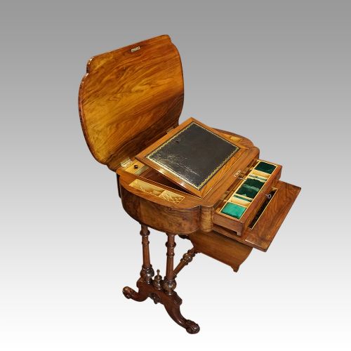 fig 9. Victorian walnut games worktable