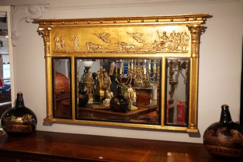 fig 1. Regency triple plate gilt over mantle mirror