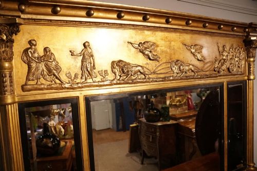 fig 4. Regency triple plate gilt over mantle mirror