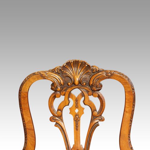 fig 1. Pair of walnut side chairs manner of Daniel Marot