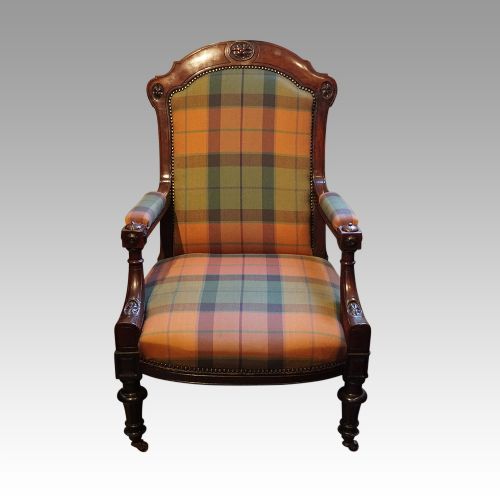 fig 6. Pair of Victorian mahogany easy chairs
