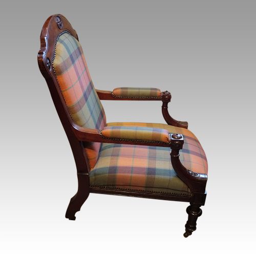 fig 9. Pair of Victorian mahogany easy chairs