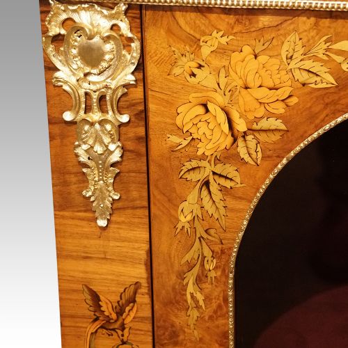 fig 7. Pair of Victorian floral marquetry walnut pier cabinets