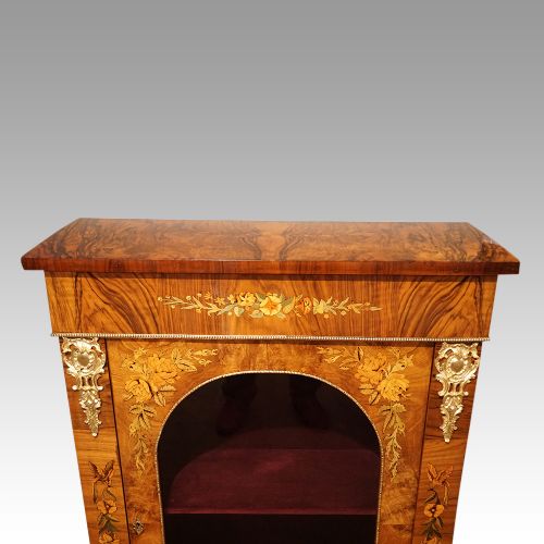 fig 8. Pair of Victorian floral marquetry walnut pier cabinets