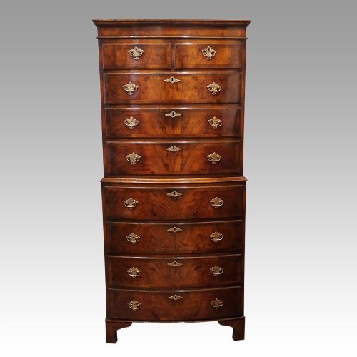 Queen Anne Style Walnut Tallboy