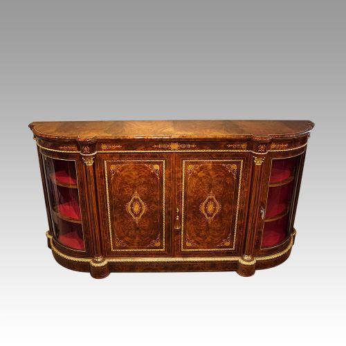Victorian Walnut 4 Door Credenza