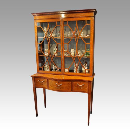 fig 1. Victorian satinwood inlaid display cabinet