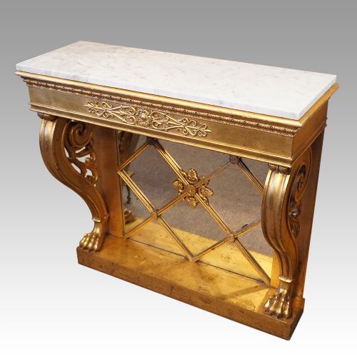 fig 7. 19thc. Empire gilt console table