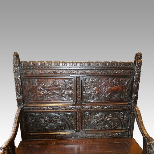 fig 5. Victorian carved oak settle