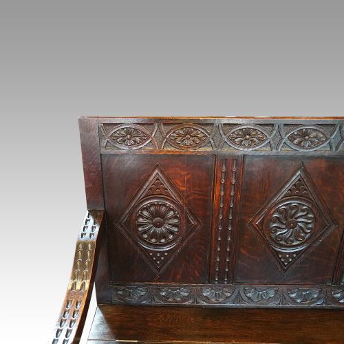 fig 6. Victorian carved oak settle