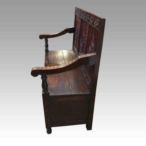 fig 8. Victorian carved oak settle