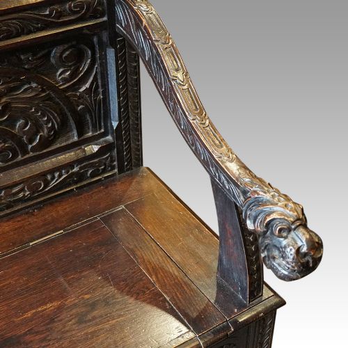fig 10. Victorian carved oak settle