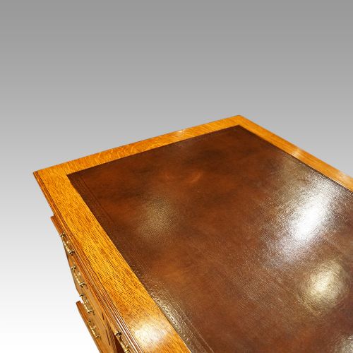 fig 6. Edwardian oak pedestal desk