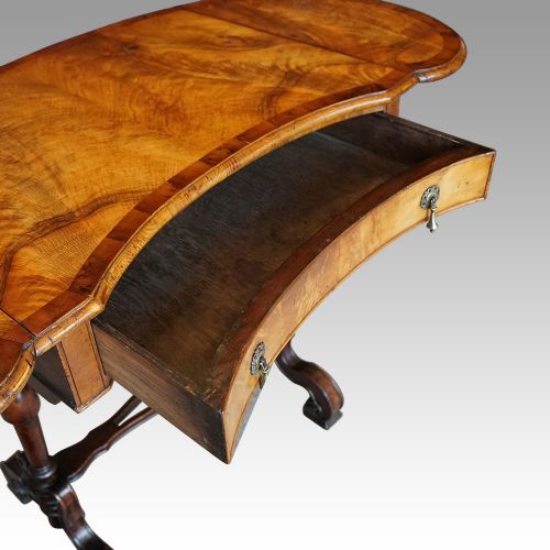 fig 7. Edwardian walnut kidney shaped side table
