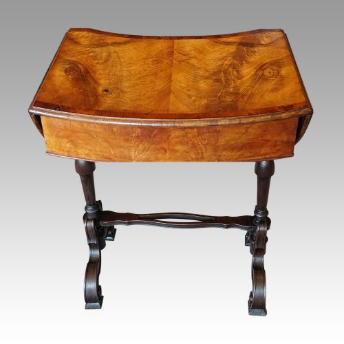 fig 1. Edwardian walnut kidney shaped side table