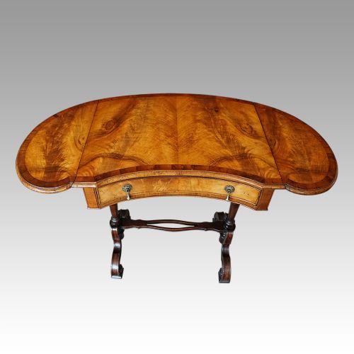fig 3. Edwardian walnut kidney shaped side table