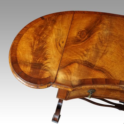 fig 4. Edwardian walnut kidney shaped side table
