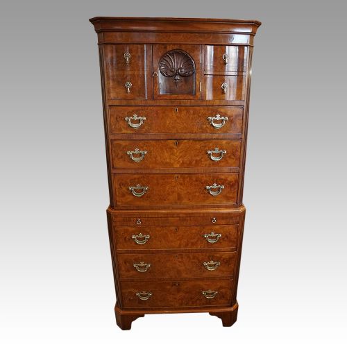 George V Walnut Chest on Chest