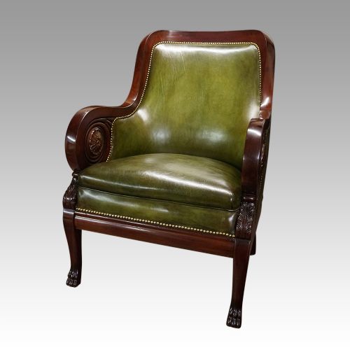 Antique Mahogany Library Chair