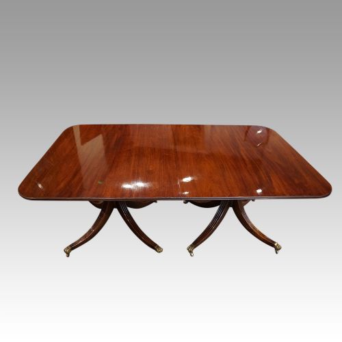 fig 2. Regency style mahogany twin pillar dining table