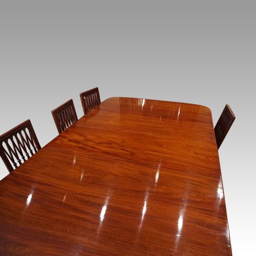 fig 3. Regency style mahogany twin pillar dining table