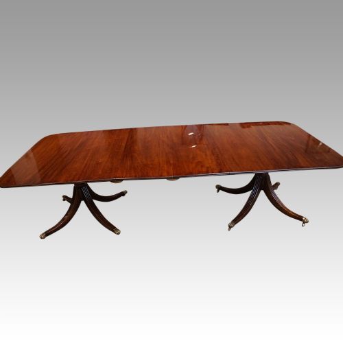 fig 4. Regency style mahogany twin pillar dining table