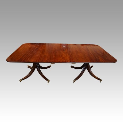 fig 6. Regency style mahogany twin pillar dining table