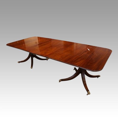 Regency Style Mahogany Twin Pillar Dining Table