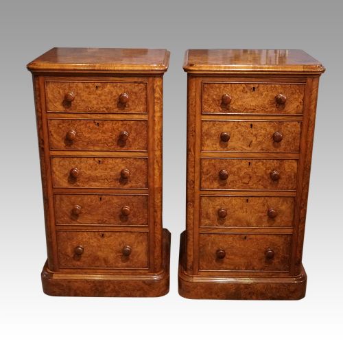 fig 4. Pair of Victorian walnut bedside chests